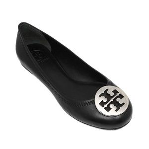 Tory Burch Reva flats - black with silver logo